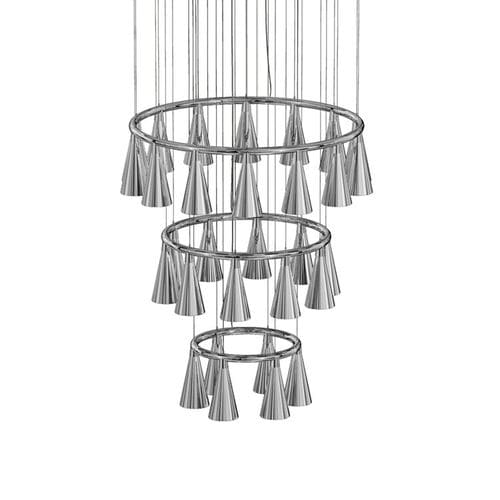 Lustre contemporâneo - KOMORI SERIES  - BISAZZA - em vidro soprado / em latão / em cromo