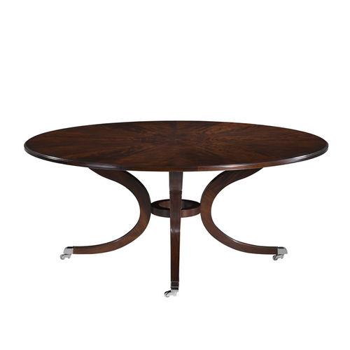 Mesa de jantar clássica - ALLEYN - Ralph Lauren Home - em mogno / com base em mogno / redonda