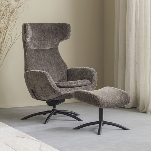 Poltrona de descanso de design escandinavo - DesigNature : Eira - STORDAL Møbel as - em couro / em tecido / com apoio para pés