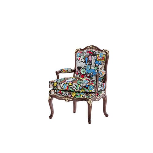 Cadeira clássica - 5020PL - COLOMBO STILE - para ambiente interno / em veludo / com base em mogno