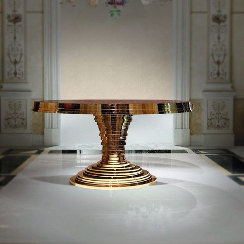 Mesa contemporânea - 5450TA - COLOMBO STILE - em madeira / redonda