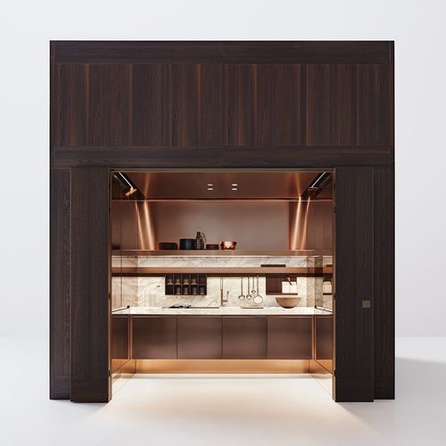 Porta interna - MODUS SYSTEM - Arclinea - em carvalho / camarão / contemporânea