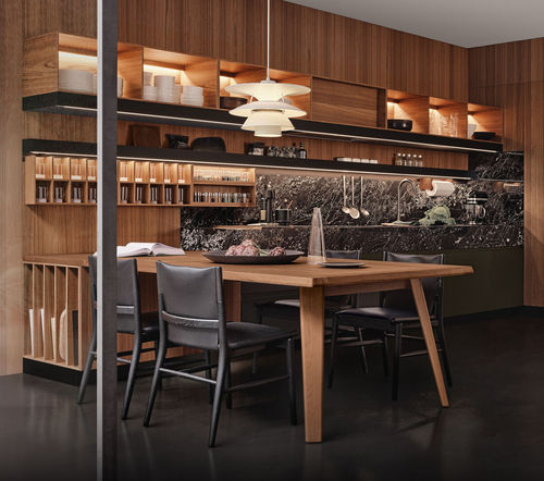 Cozinha em mármore - CONVIVIUM & PENINSULA & WIC - Arclinea - contemporânea / em nogueira / em teca