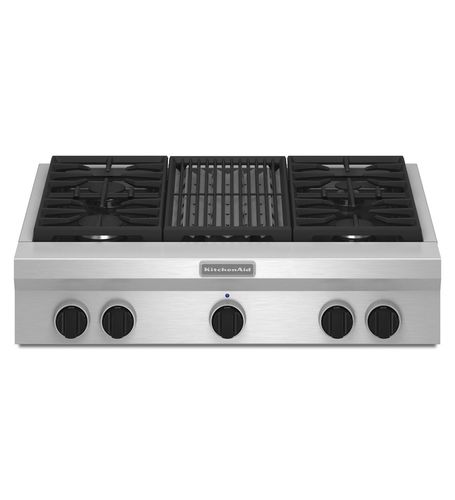 Cooktop a gás - KGCU462VSS  - KitchenAid - 5 bocas / de bancada / com botões