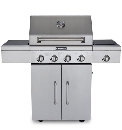 Churrasqueira a gás - 720-0733A - KitchenAid - da linha comercial / com rodízios / em aço inoxidável