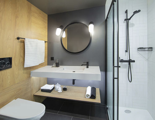 Banheiro contemporâneo - MOXY - BAUDET SA - metálico / para hotel / pré-fabricado