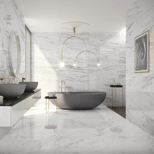 Placas de revestimento em grés porcelanato - MARMOR - Steuler-Fliesen - em mármore / brilhante / fosca