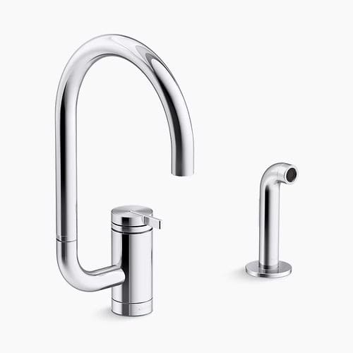 Misturador monocomando de bancada - COMPONENTS® - Kohler - metálico / para cozinha / 2 furos