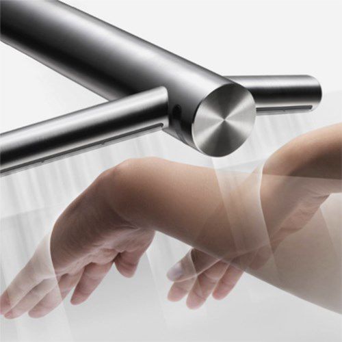Misturador bicomando para lavatório - DYSON® AIRBLADE™ : WD04 - Neo-Metro - de bancada / em aço inoxidável / para banheiro