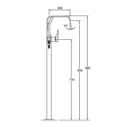 Misturador monocomando para box de banheiro - NP30 - ottofond - para banheira / de piso / em metal cromado