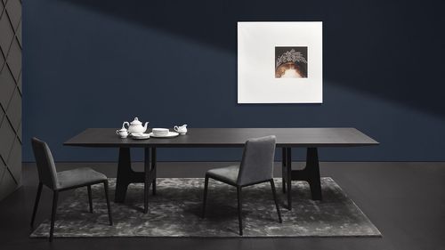 Mesa de jantar contemporânea - 4050_ITALO - Vibieffe - em MDF / com base em carvalho / retangular