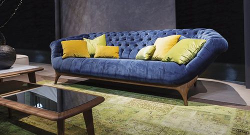 Sofá Chesterfield - 440 VICTOR - Vibieffe - em tecido / em couro / marrom