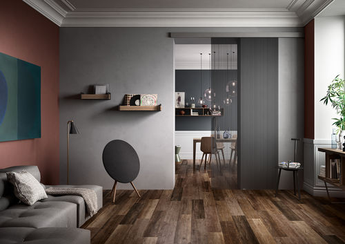 Divisória de correr - VISIO CRISTALLO STRIP - FerreroLegno - com vidro