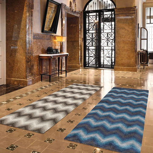Tapete contemporâneo - ZIGZAG - STEPEVI - estampado / em viscose / retangular