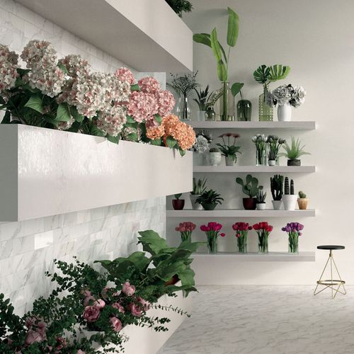 Placas de revestimento em grés porcelanato - MOTIF - MARCA CORONA - polida / com relevo / para ambiente interno