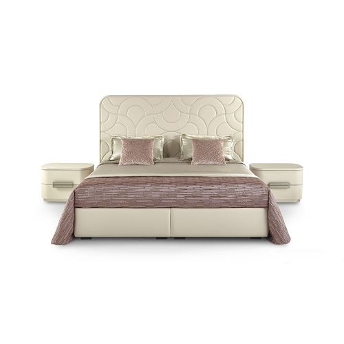 Cama de casal - AMIDELE - SICIS - contemporânea / estofada / com cabeceira