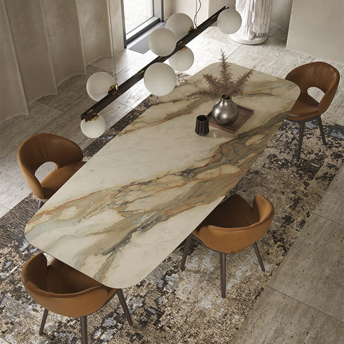 Mesa de jantar contemporânea - SCOTT  - Cattelan Italia - em nogueira / em cerâmica / com base em aço laqueada