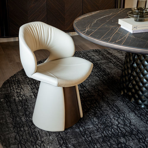 Cadeira contemporânea - DAFNE - Cattelan Italia - para ambiente interno / em couro / com base em aço laqueada