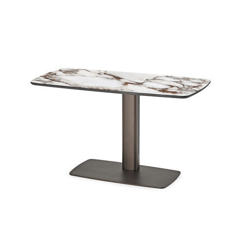 Mesa secretária de piso - RUN - Cattelan Italia - contemporânea / em nogueira / em couro