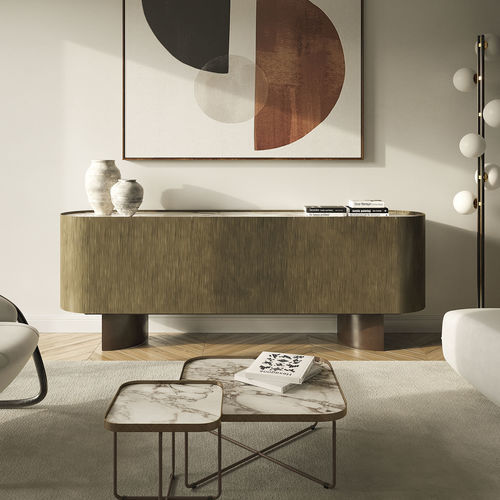 Buffet aparador contemporâneo - SAVOY - Cattelan Italia - em madeira / em aço laqueado / em vidro
