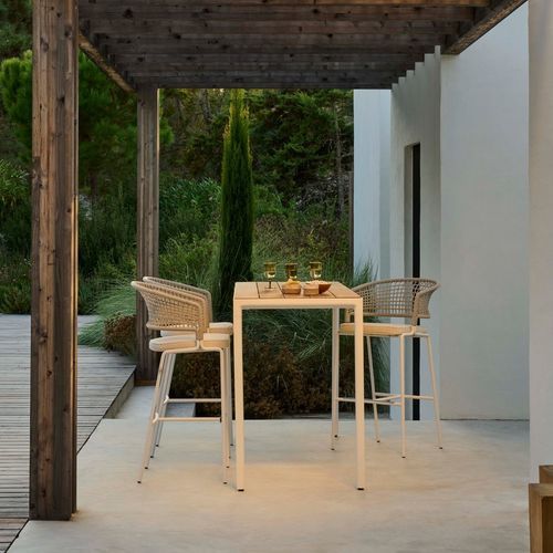 Mesa alta contemporânea - ILLUM - Tribù - em alumínio / com base em alumínio / retangular