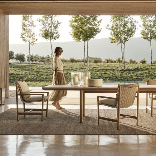 Poltrona design - AMANU - Tribù - em tecido / em Canax® / em teca