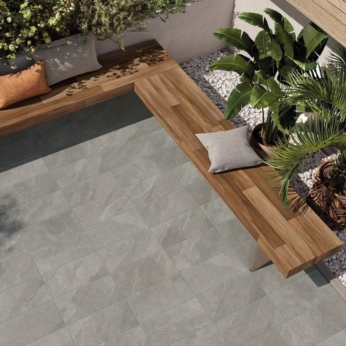 Placas de revestimento em grés porcelanato - ARDESIA GREY - CERAMICHE KEOPE - estruturada / para ambiente externo / de jardim