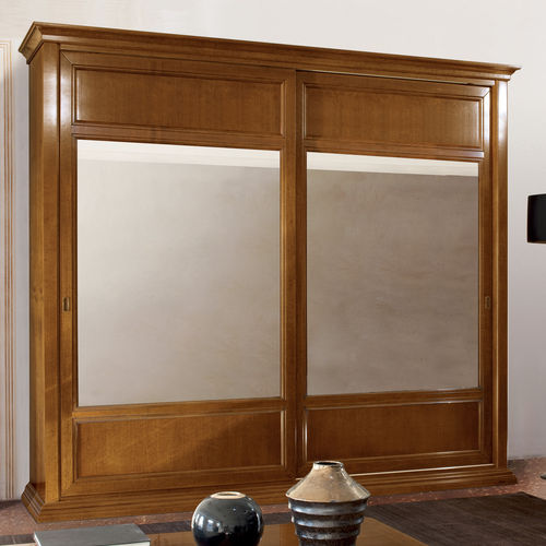 Guarda-roupa clássico - IRIDIO  - LE FABLIER - em madeira / com portas de correr / com espelho