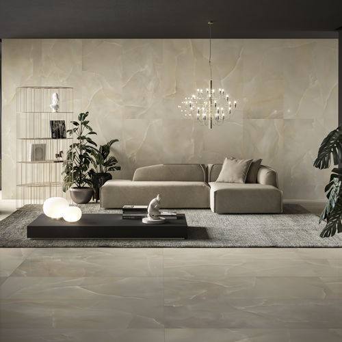 Placas de revestimento em grés porcelanato - PRESTIGIO ONYX BEIGE - CERAMICHE REFIN - brilhante / para ambiente interno / para banheiro