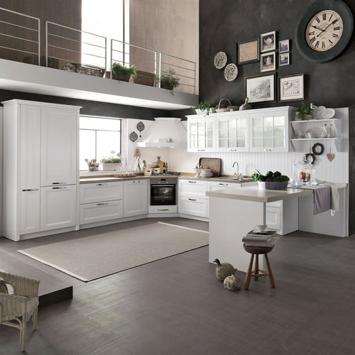 Cozinha clássica - BEVERLY - STOSA CUCINE - em madeira / em vidro / com ilha