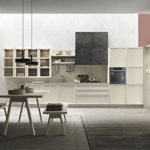 Cozinha contemporânea - TOSCA - STOSA CUCINE - em madeira de freixo / em pedra / em aço laqueado
