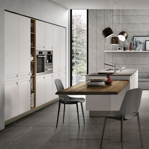 Cozinha contemporânea - REWIND - STOSA CUCINE - em vidro / metálica / em laminado