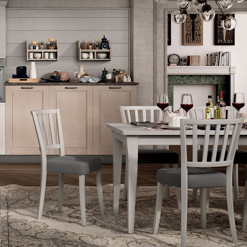 Cadeira de sala de jantar clássica - S09 - STOSA CUCINE - para cozinha / em tecido / com base em madeira