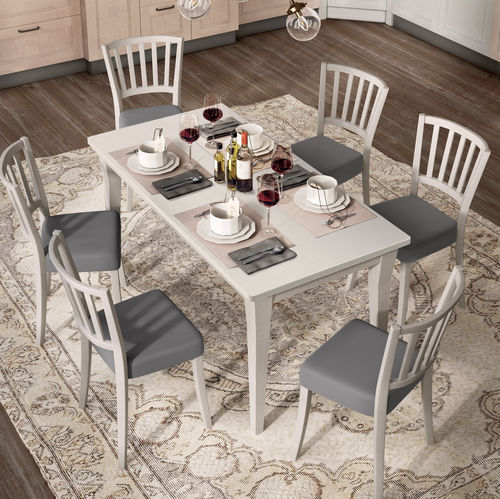 Mesa de jantar clássica - ECO - STOSA CUCINE - com folheado de madeira / com base em madeira / retangular