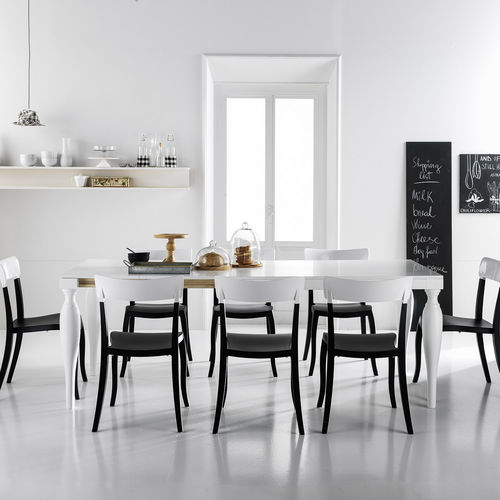 Mesa de jantar clássica - ANCONA - STOSA CUCINE - em madeira laqueada / com base em madeira laqueada / retangular