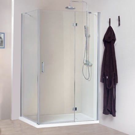 Cabine de banho em vidro - STILE LIBERO - Megius SpA - em alumínio / pivotante / de canto