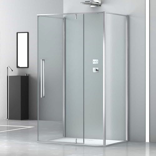 Cabine de banho em vidro - ZEN A1B+FB0+F00 - Megius SpA - em alumínio / pivotante / retangular