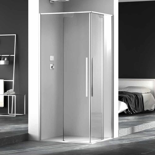Cabine de banho em vidro - ZEN A12+A12 - Megius SpA - em alumínio / em aço inoxidável / com portas de correr