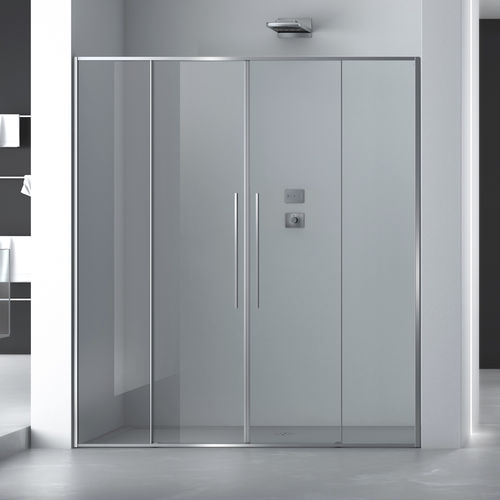 Cabine de banho em vidro - ZEN P2S - Megius SpA - em alumínio / em aço inoxidável / com portas de correr