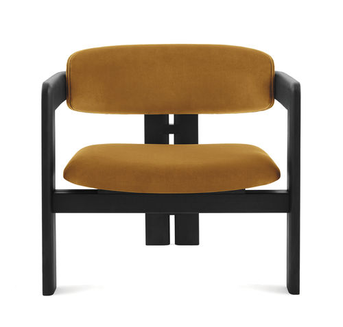 Poltrona contemporânea - 0417  - Gallotti&Radice - em couro / em tecido / em madeira de freixo