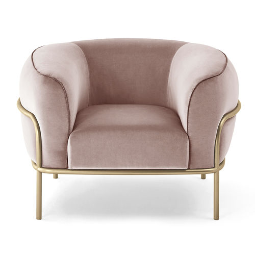 Poltrona contemporânea - SOPHIE - Gallotti&Radice - em couro / em tecido / em latão