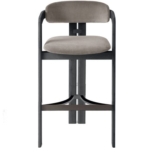 Cadeira alta contemporânea - 0419 - Gallotti&Radice - para ambiente interno / em tecido / em couro