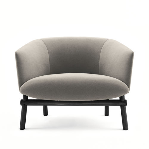 Poltrona contemporânea - LIVRE - Gallotti&Radice - em couro / em tecido / em madeira maciça