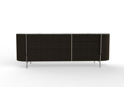 Cômoda contemporânea - KUMI  - Gallotti&Radice - em madeira laqueada / em madeira de freixo / metálica