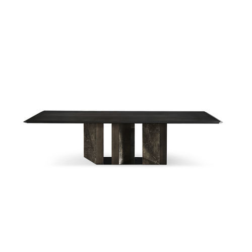 Mesa contemporânea - PLATIUM W - Gallotti&Radice - em madeira de freixo / com base em mármore / retangular
