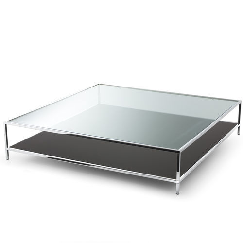 Mesa de centro contemporânea - FARADAY - Gallotti&Radice - em vidro temperado / com base em aço inoxidável / retangular