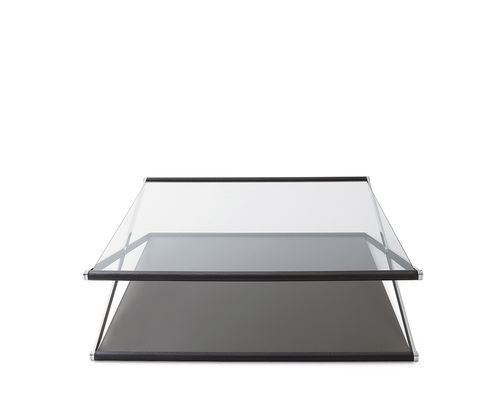 Mesa de centro contemporânea - NOX - Gallotti&Radice - em vidro temperado / com base em aço inoxidável / com base metálica laqueada