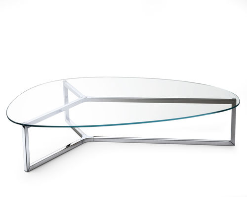 Mesa de centro contemporânea - RAJ 3 - Gallotti&Radice - em vidro temperado / com base em aço inoxidável / com base metálica laqueada