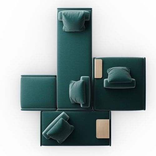 Banco estofado modular - LILAS MOSAÏQUE - Gallotti&Radice - contemporâneo / em tecido / em couro