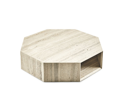 Mesa de centro de design original - PRISM LOW - Gallotti&Radice - em vidro / em madeira / em alumínio